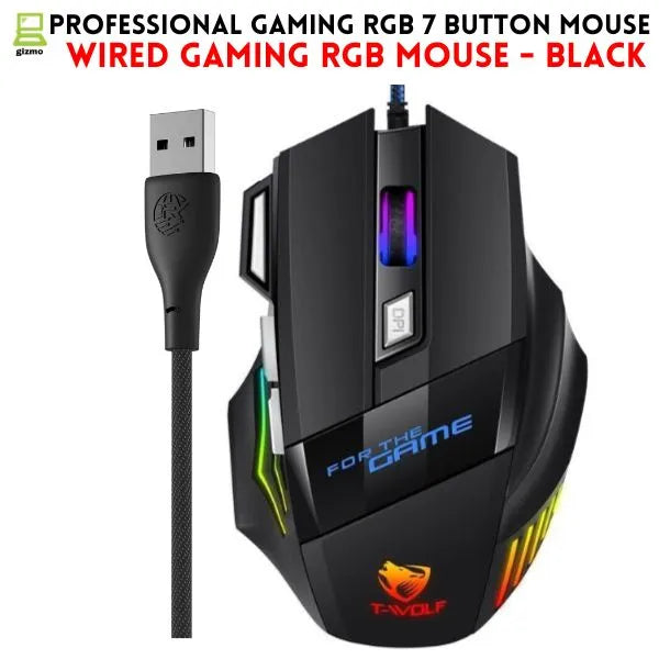 Rechargeable Gaming Mouse 6 Button RGB Lights Mouse Wired And Wireless Rechargeable Gaming Mouse With 7 Breathing RGB