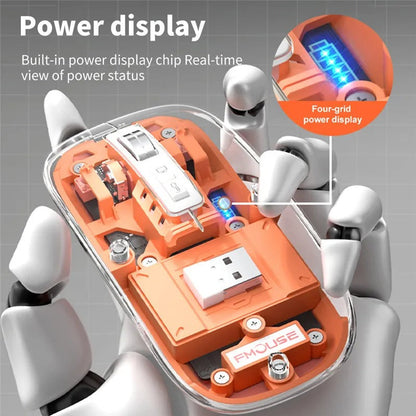 Transparent Wireless + Bluetooth Dual-Mode Rechargeable Mouse