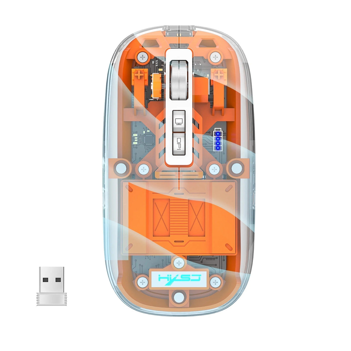 Transparent Wireless + Bluetooth Dual-Mode Rechargeable Mouse